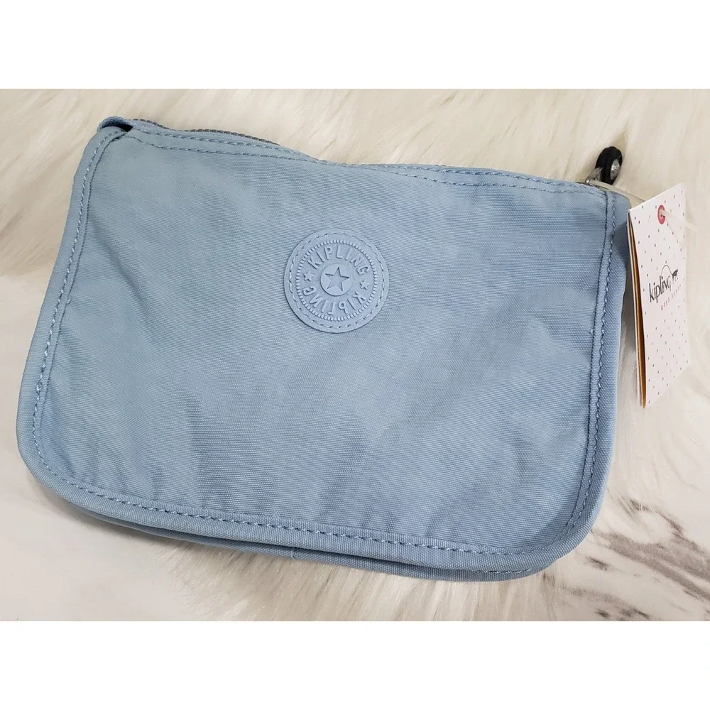 NEW Kipling Harrie makeup pouch solid pool blue sky light harrie baby blu AC8257